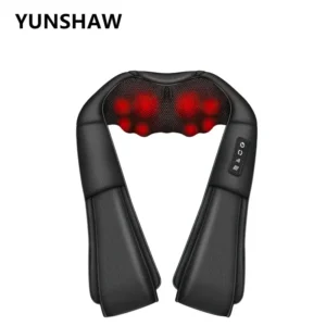 YUNSHAW-Beheiztes Nackenmassagegerät, neck massager-Shiatsu Massagegerät für Nacken, Rücken, Schultern, Füße und Beine, 3D-Tiefengewebe-Knetmassage, Muskelentspannung, Rückenmassagegerät für Männer und Frauen