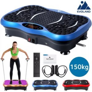 EVOLAND Vibration Plate Exercise Machine – Fitness Trainer with Bluetooth Speaker, 5 Modes & Resistance Bands for Home Workout